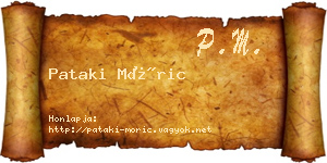 Pataki Móric névjegykártya